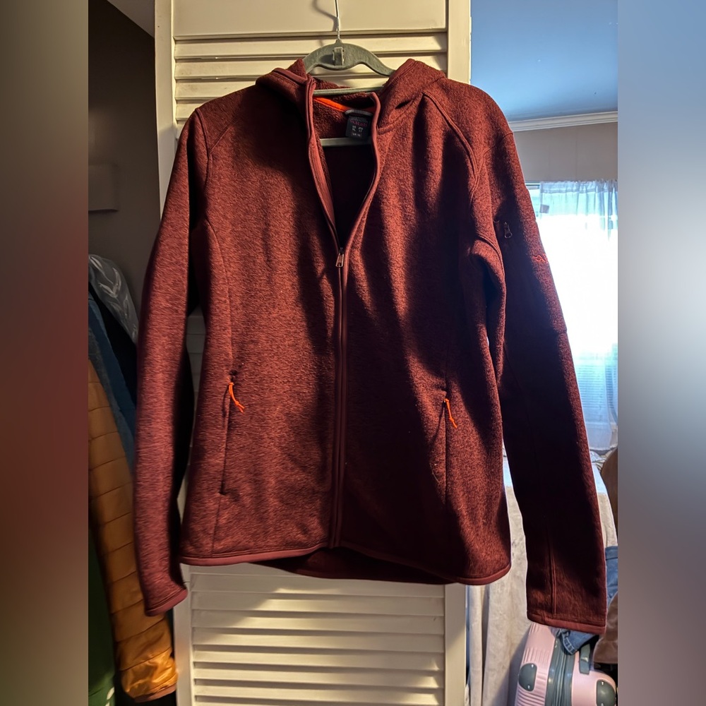 Women's Burgundy Full-Zip Hoodie